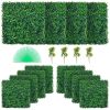h12PCS 20x20inch Artificial Boxwood Panels,Boxwood Hedge Wall Panels,Artificial Grass Backdrop Wall 1.6"