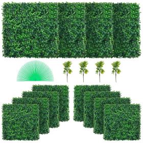 h12PCS 20x20inch Artificial Boxwood Panels,Boxwood Hedge Wall Panels,Artificial Grass Backdrop Wall 1.6"