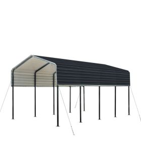 12' x 20' Metal Shed Carport with 8' Open Sidewalls, TMG-MSC1220