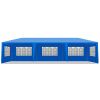 h10'x30' Outdoor Party Tent with 8 Removable Sidewalls, Waterproof Canopy Patio Wedding Gazebo, Blue