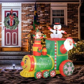 Inflatable Train with Santa Claus (Option: Green-260x130x320 mm)