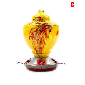 Hummingbird Feeder For Outdoors Hand Blown Colorful Glass Feeder With Ant Moat Gardening Supplies Bird Feeder Ant Proof (Variation Value 1: c)