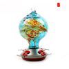 Hummingbird Feeder For Outdoors Hand Blown Colorful Glass Feeder With Ant Moat Gardening Supplies Bird Feeder Ant Proof