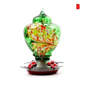 Hummingbird Feeder For Outdoors Hand Blown Colorful Glass Feeder With Ant Moat Gardening Supplies Bird Feeder Ant Proof (Variation Value 1: d)