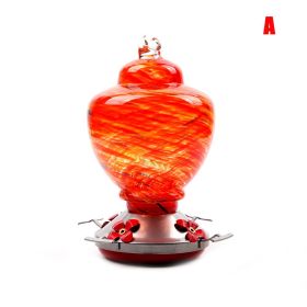 Hummingbird Feeder For Outdoors Hand Blown Colorful Glass Feeder With Ant Moat Gardening Supplies Bird Feeder Ant Proof (Variation Value 1: a)