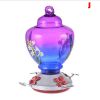 Hummingbird Feeder For Outdoors Hand Blown Colorful Glass Feeder With Ant Moat Gardening Supplies Bird Feeder Ant Proof