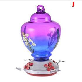 Hummingbird Feeder For Outdoors Hand Blown Colorful Glass Feeder With Ant Moat Gardening Supplies Bird Feeder Ant Proof (Variation Value 1: j)