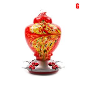 Hummingbird Feeder For Outdoors Hand Blown Colorful Glass Feeder With Ant Moat Gardening Supplies Bird Feeder Ant Proof (Variation Value 1: g)