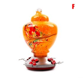 Hummingbird Feeder For Outdoors Hand Blown Colorful Glass Feeder With Ant Moat Gardening Supplies Bird Feeder Ant Proof (Variation Value 1: f)
