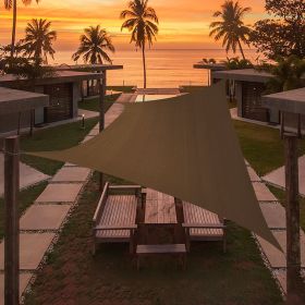 Artpuch Custom Size Brown Sun Shade Sail Triangle Canopy 185 GSM Durable Fabric UV Block Awning for Outdoor Patio Garden Backyard (Customized Ava (Color: Brown, size: 10'x18')