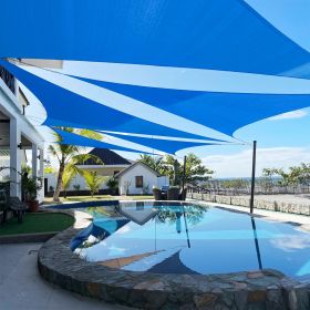 Artpuch Custom Size Sky Blue Sun Shade Sail Triangle Canopy 185 GSM Durable Fabric UV Block Awning for Outdoor Patio Garden Backyard (Customized (Color: Sky Blue, size: 14x14x14)