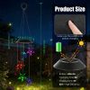 Solar Moon and Star Wind Chime 7 Color Changing Wind Chime for Outside IPX4 Waterproof Outdoor Garden Yard Decor