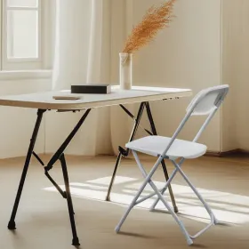 10pcs Injection Molding Classic Garden Plastic Folding Chair White (Option: aspicture)